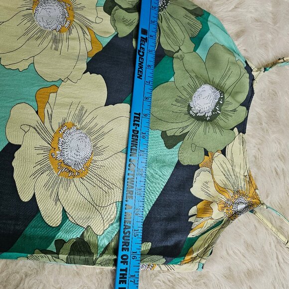 O'Neill O’Neill Neptune Floral Maxi A-line Side Slits Teal Dress Size S - Picture 4 of 9